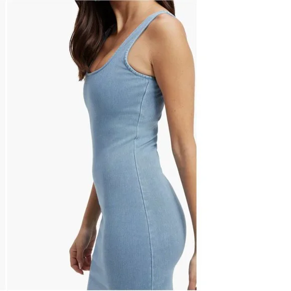 knee length dresses for ladies Take Me Back Strapless Denim Mini Dress Light Denim / L